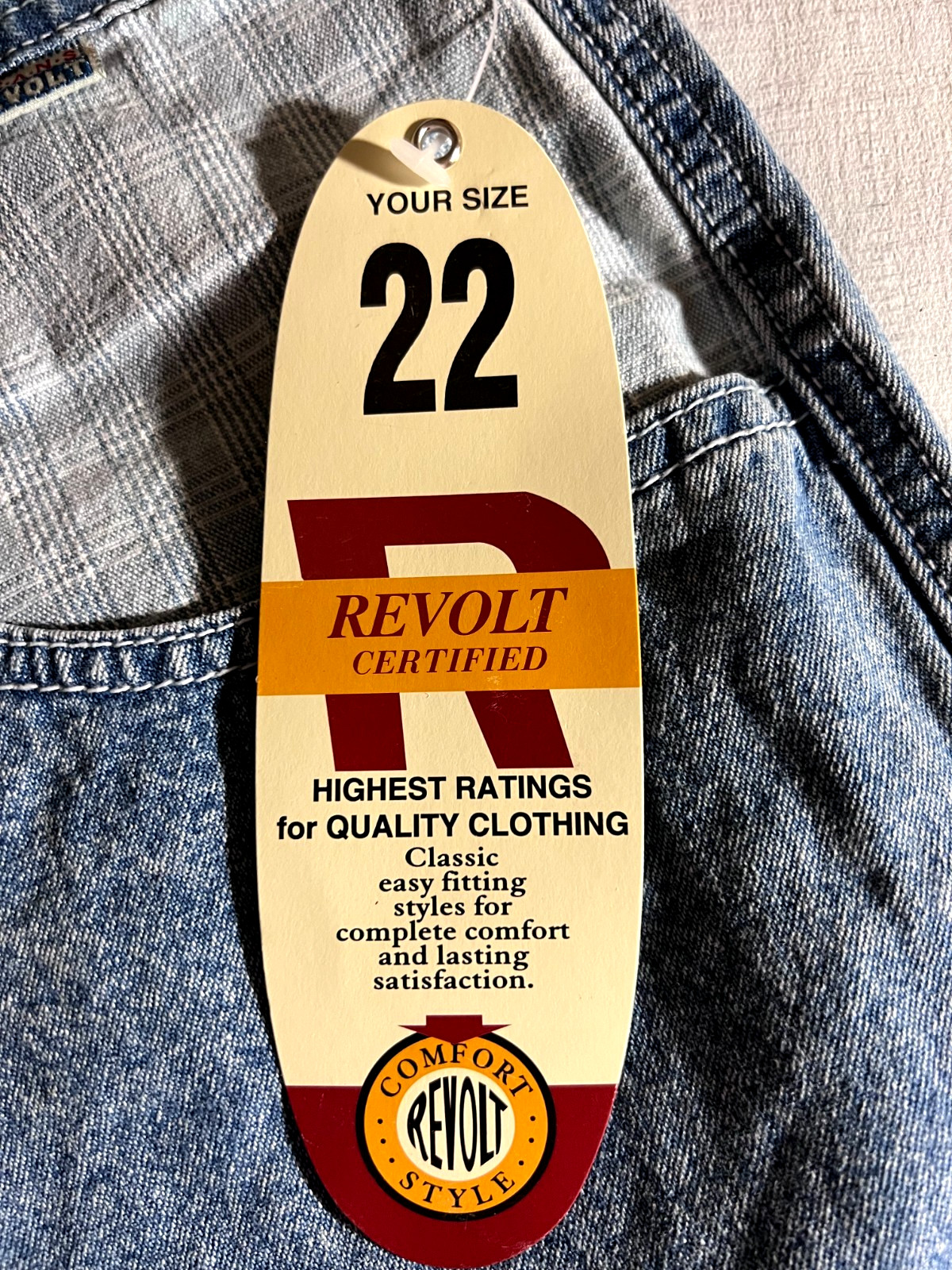 Revolt Ladies Vintage Medium Wash "Bareback" Shorts SIZE 22