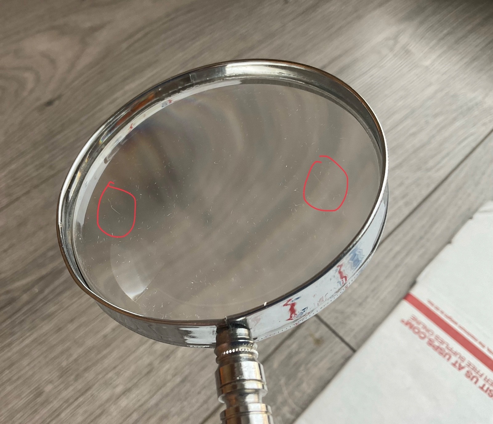 Vintage Magnifying Glass - Glass Lens Metal Frame - Made in Japan