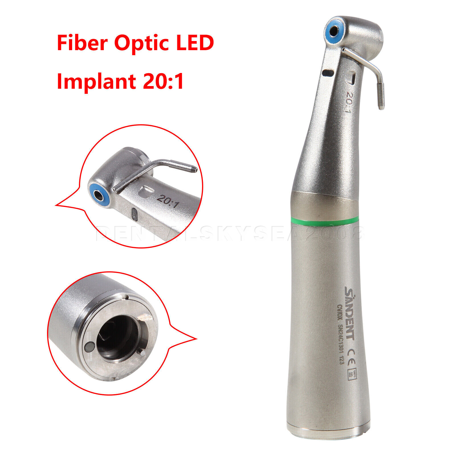 Dental Implant Handpiece 20:1 (LED) Contra Angle Fit NSK Implant Motor