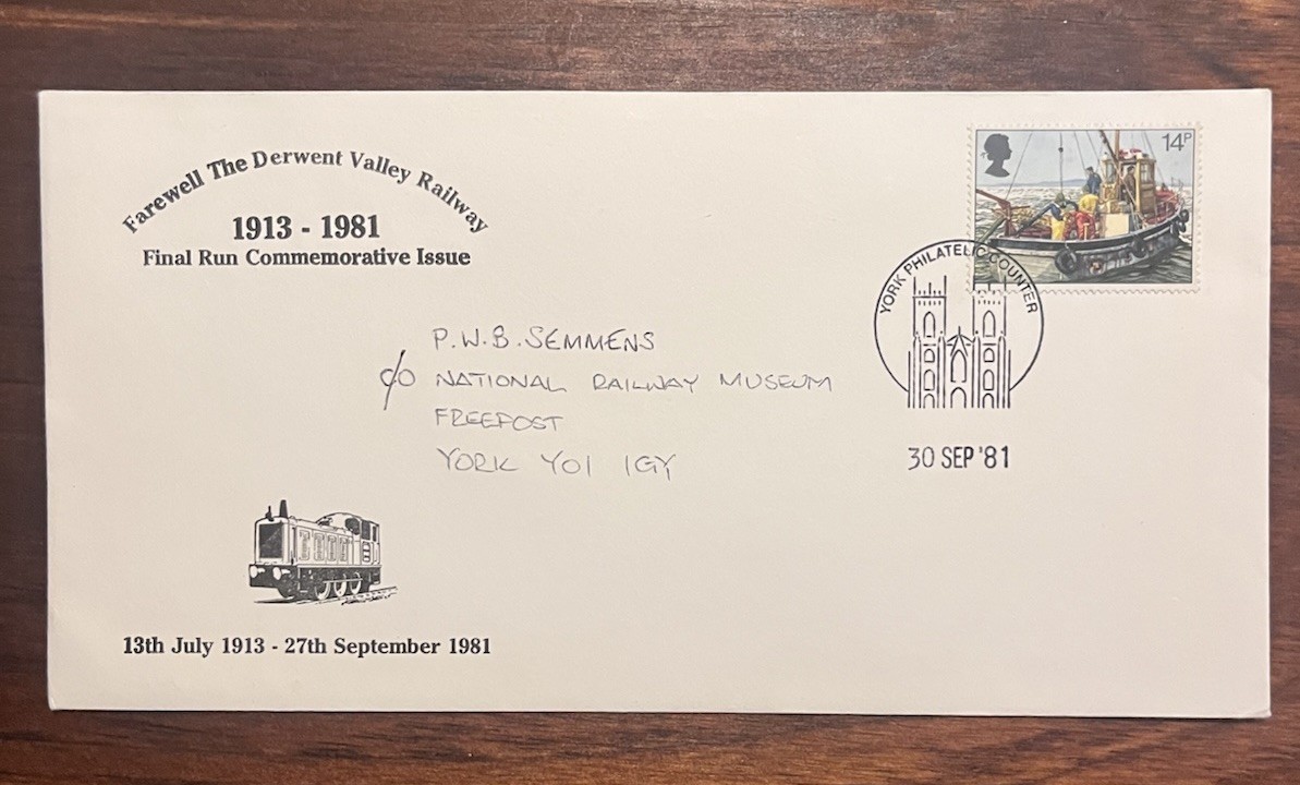 ‘Farewell The Derwent valley railway’ 1981 Cover - York Philatelic Counter CDS