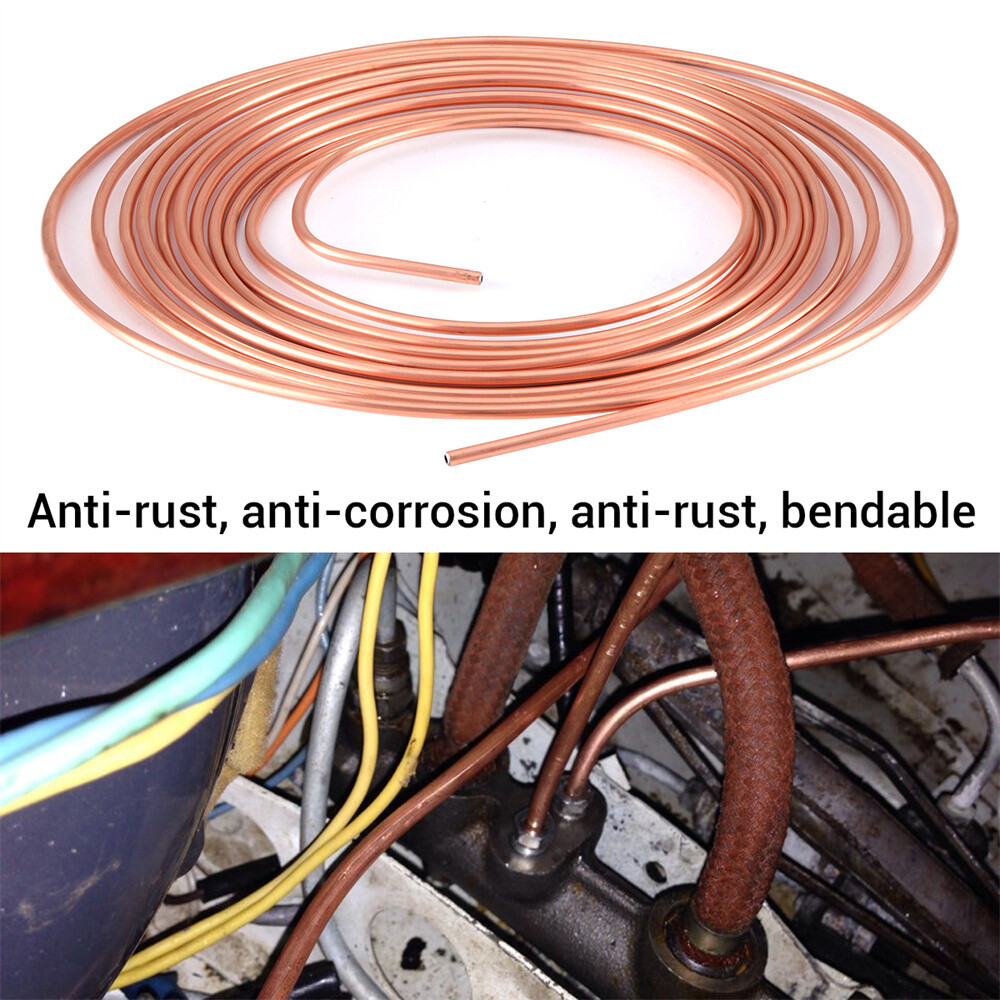2x Copper Nickel Brake Line Tubing Kit 3/16 OD 25 FT Coil Roll All Size Fitting