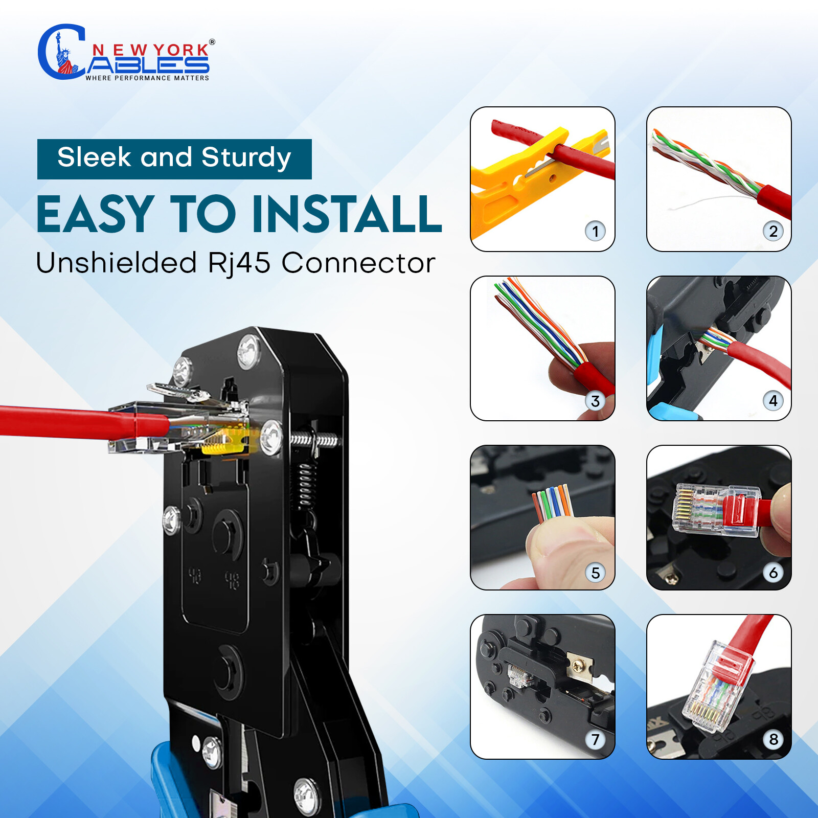 100 Pcs Cat6 RJ45 Connector LAN UTP Ethernet Network Cable End 8P8C modular Plug