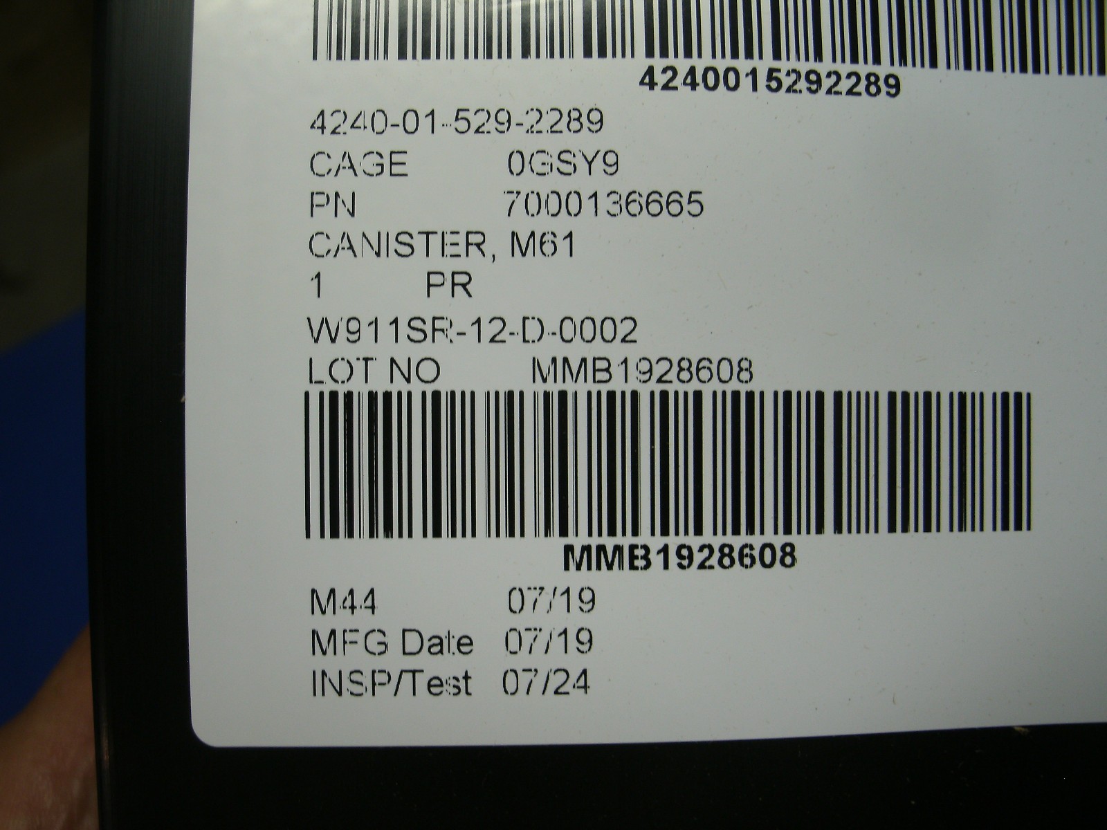 US ARMY AVON M50/M61 GAS MASK FILTER 2024 INSPECTION SEALED NEW