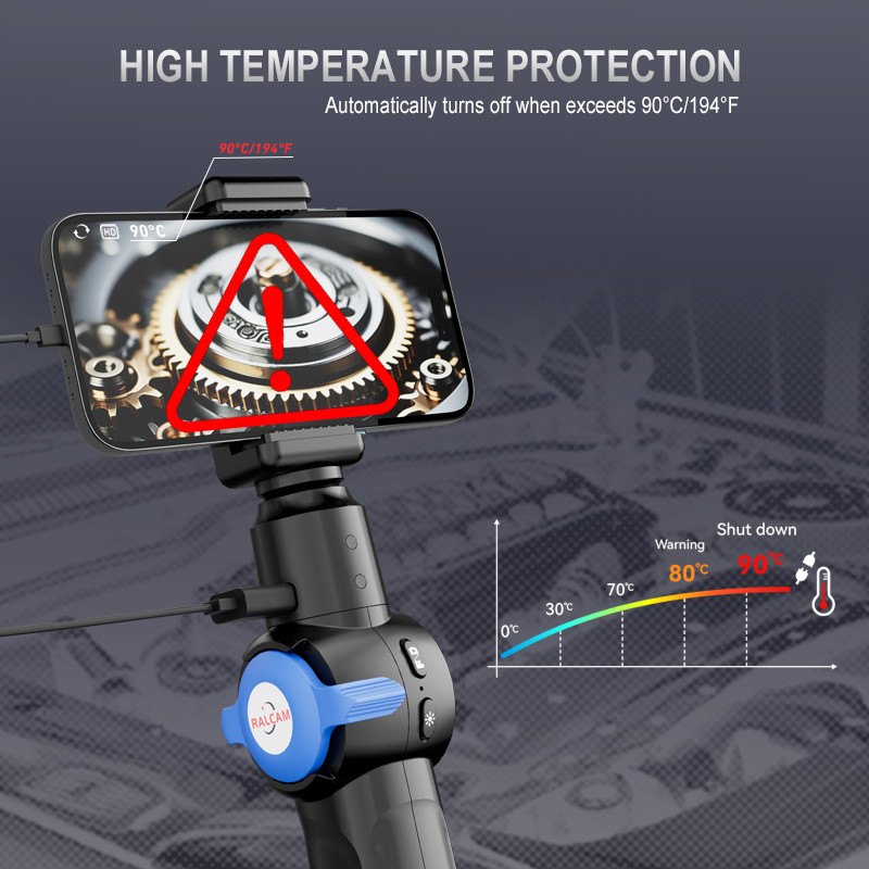 Ralcam Articulating Borescope Endoscope Inspection Camera 3.3FT Flexible Snake