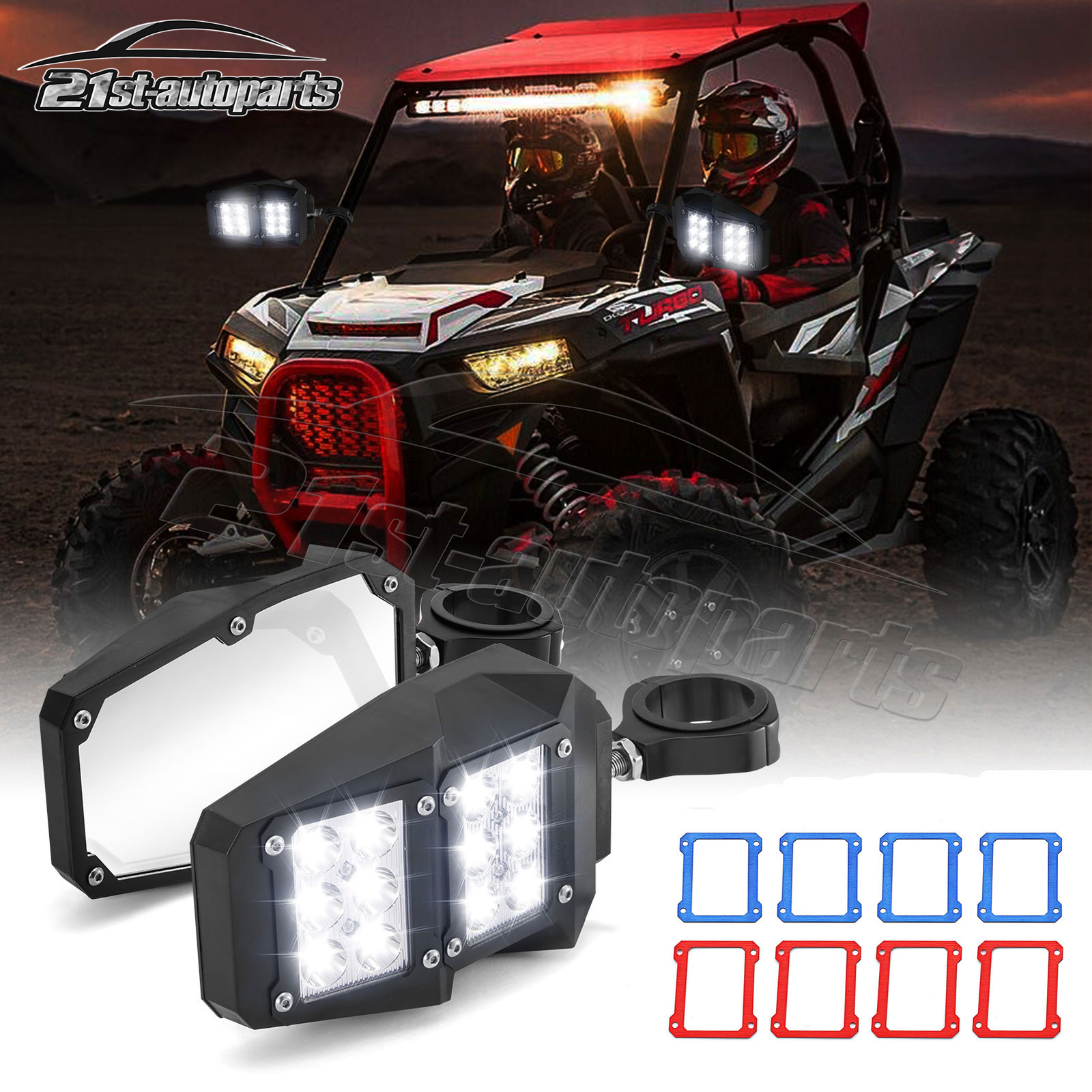 UTV Rear View Side Mirrors W/ LED Spot Lights For Honda Talon 1000R 1000X 2025