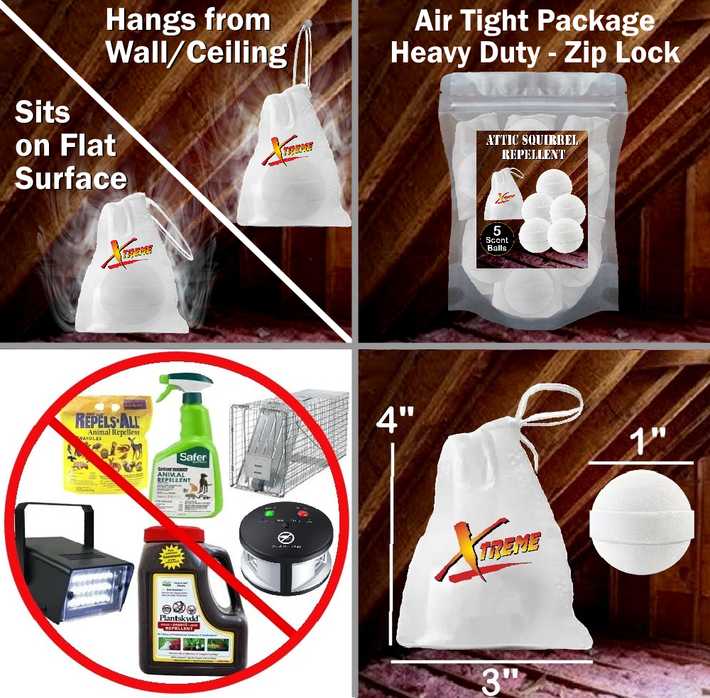 NEW! Attic Squirrel Repellent. DRIVES SQUIRRELS OUT FAST! 5 PK