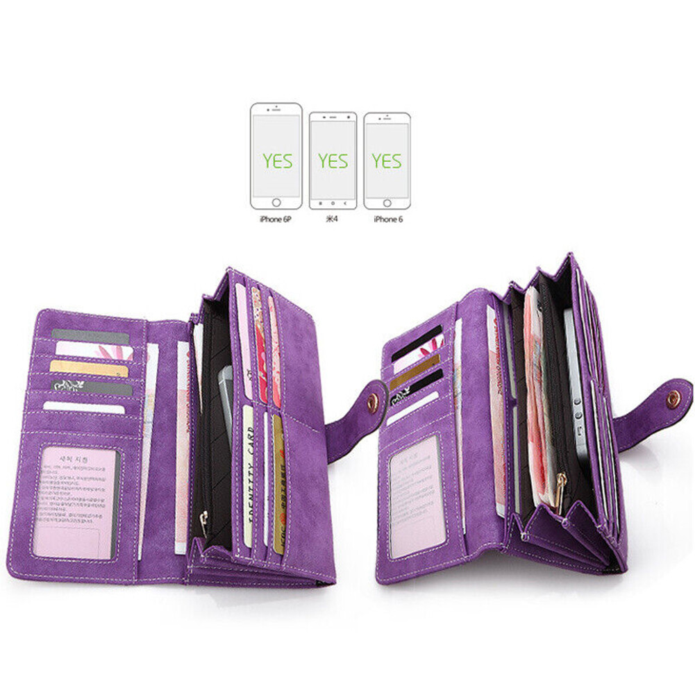 Women Soft Leather Wallet Long Clutch Pocket Credit Card Holder Purse Handbag US