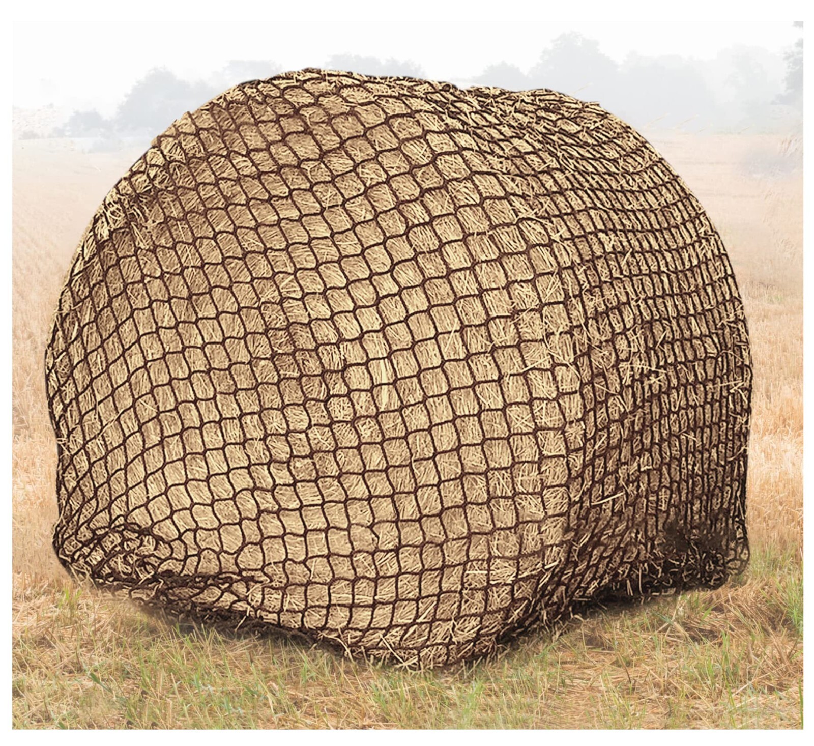 6' x 6' Round Bale Feeding Net – Slow Feed, 2" Openings, Durable Knotted Design