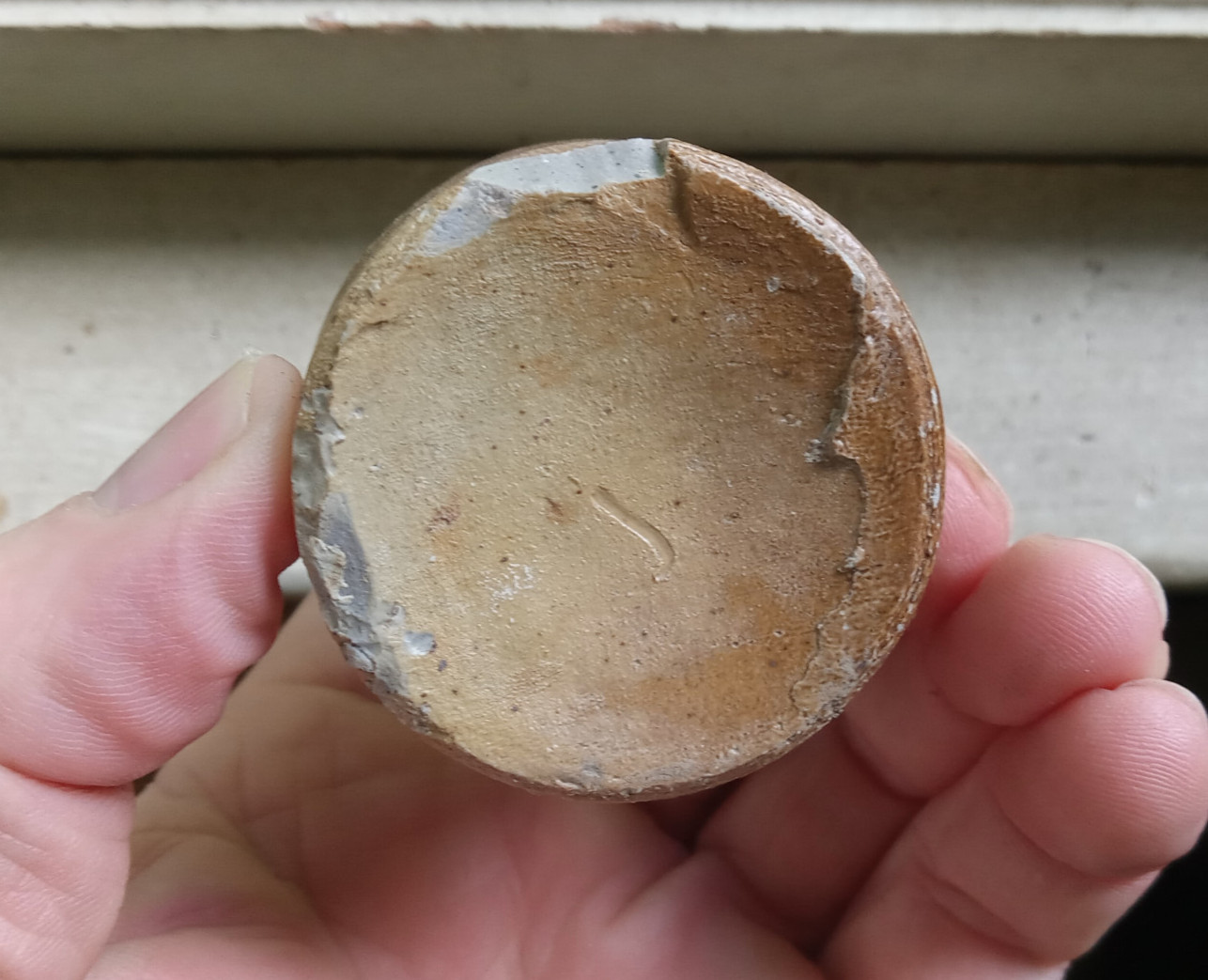 1860s BROWN LARGER STONEWARE INK BOTTLE DUG IN CIVIL WAR ERA ST.LOUIS PRIVY