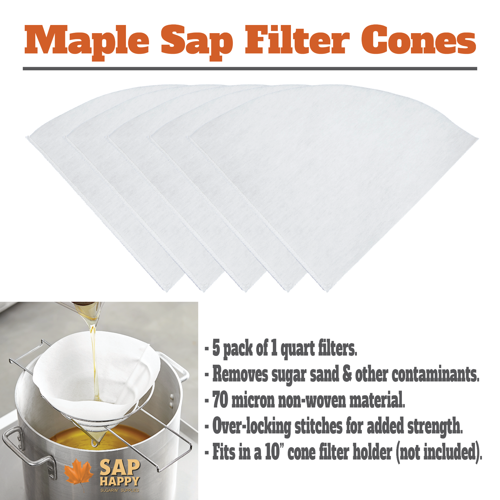 Heavy Duty 1 Quart Maple Syrup Filter Kit - REUSABLE