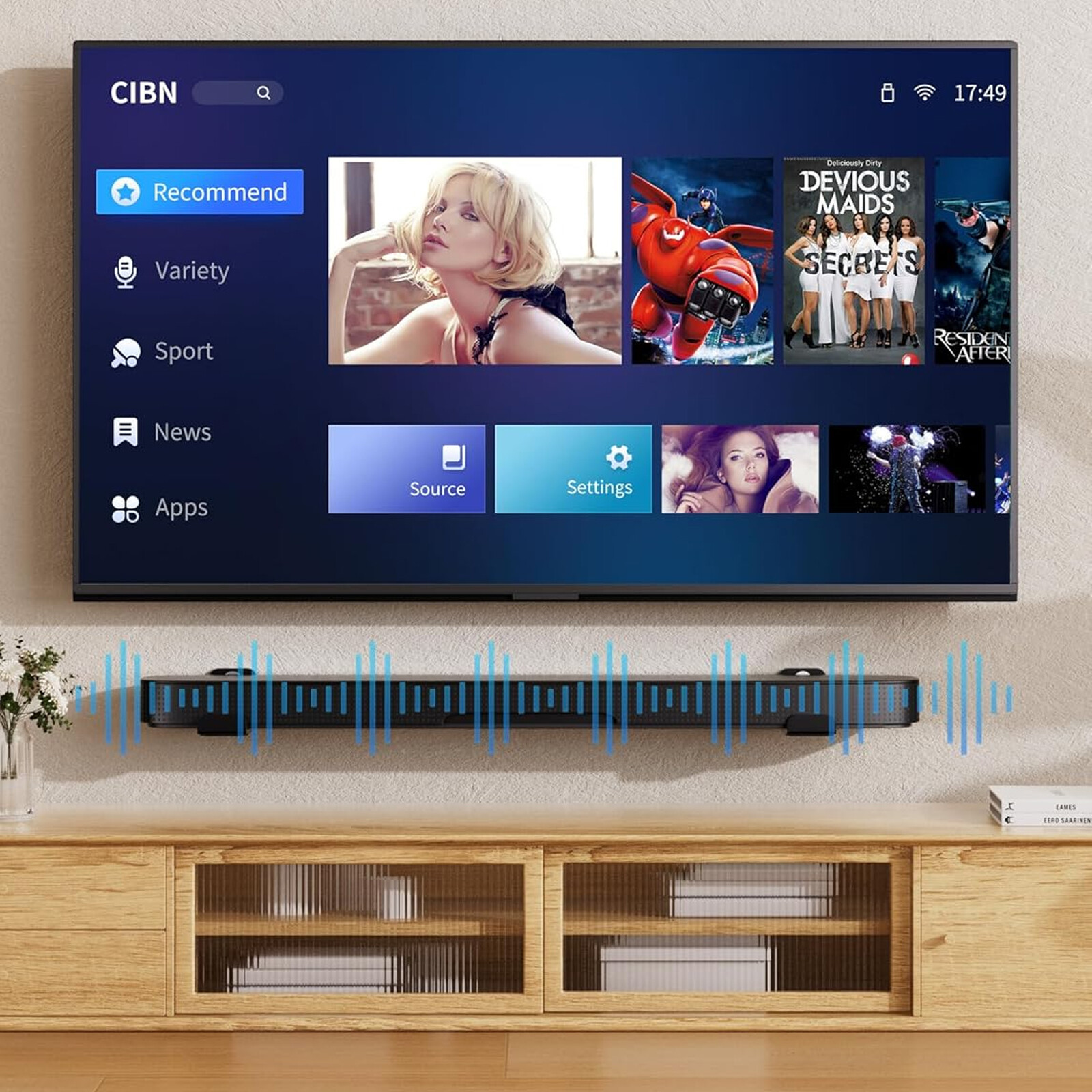 Universal Soundbar Wall Mount Bracket Speaker Shelf Mounting Above Below TV