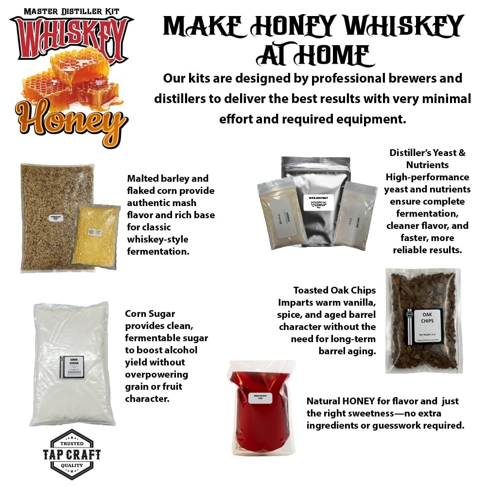 Honey Whiskey Recipe Mash Kit – Make Your Own Honey-Flavored Whiskey at Home