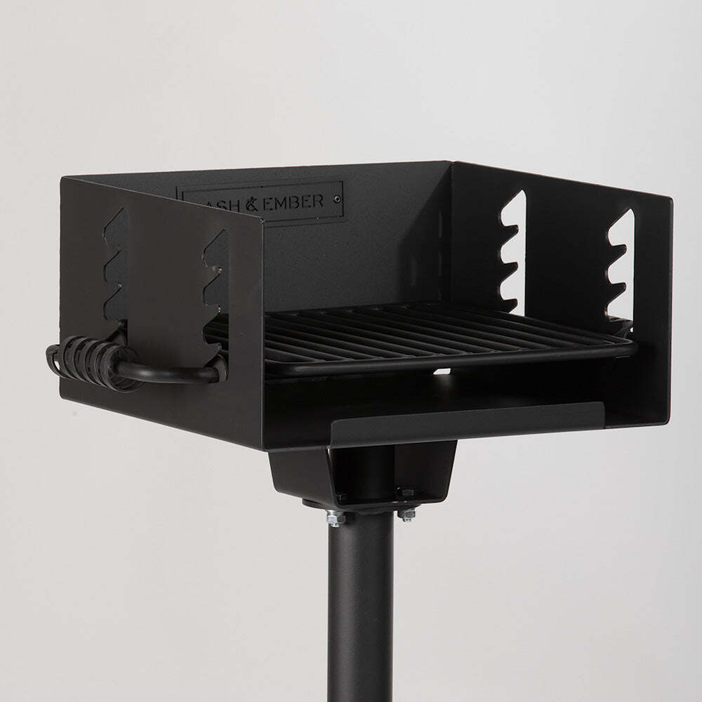 Ash & Ember Park Style Charcoal Grill, 256 Sq. In Single Post Outdoor Grill
