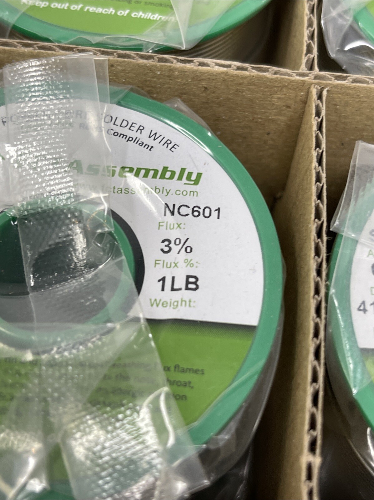 SN100C NC601 Lead Free Solder Wire, .048", 3% Flux, FCT, 10 Lbs (1 Lb Spools)