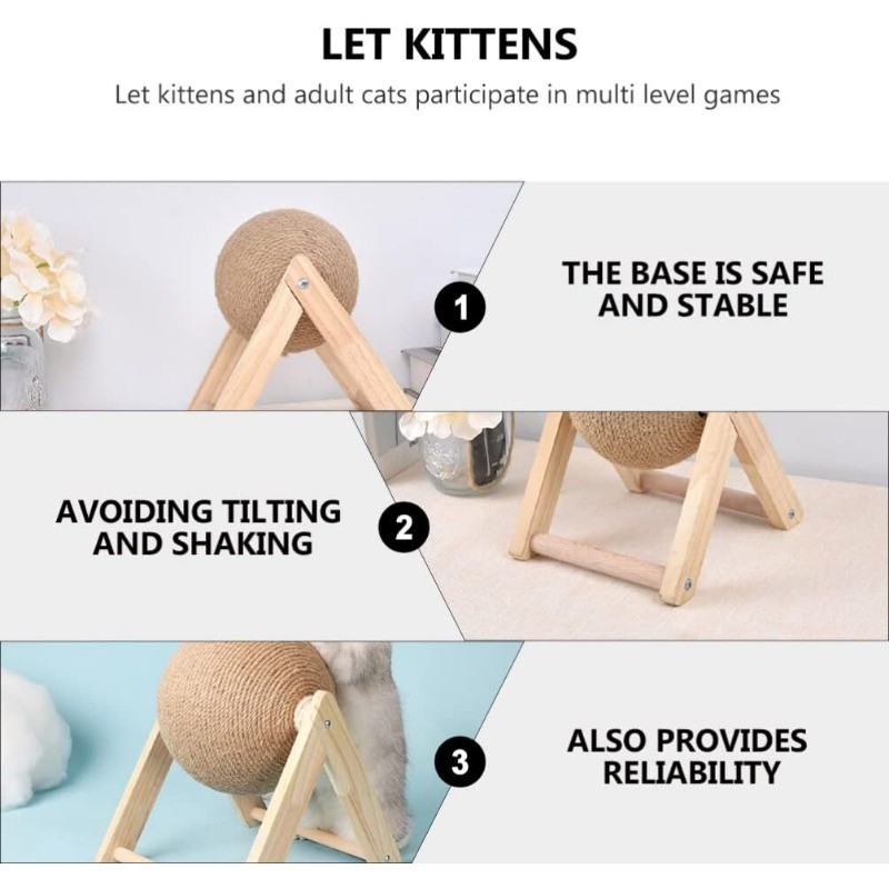 Cat Scratching Ball Kitten Sisal Rope Grinding Paws Claw Interactive Pet Toy