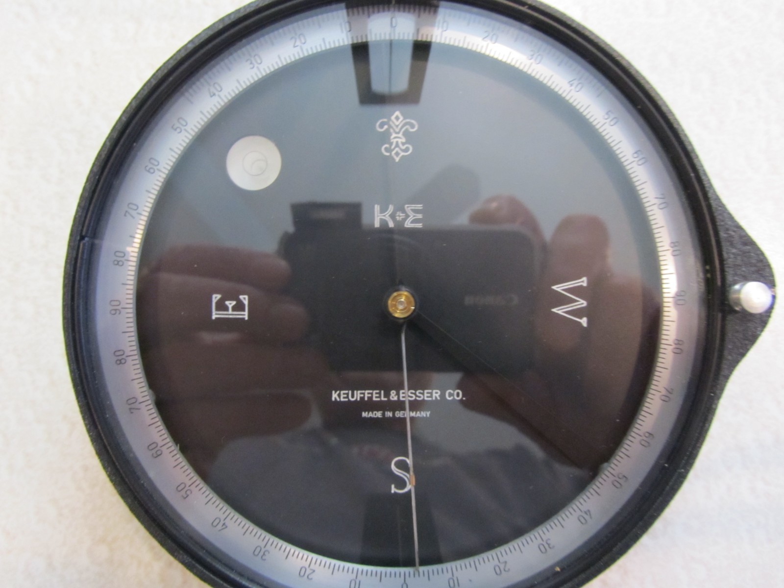 Vintage K&E Keuffel & Esser Surveyors Compass Leather Case Boxed Made In Germany