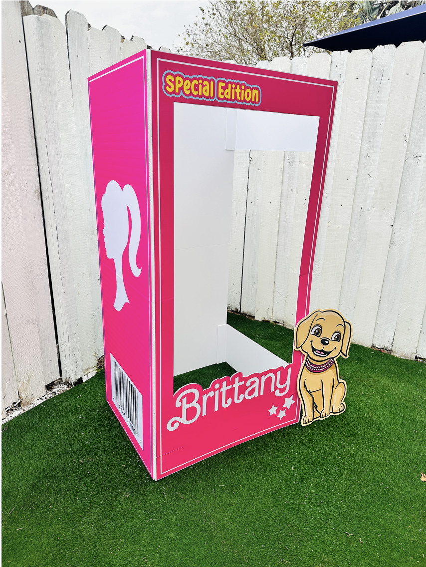 Doll photo booth, popular pink doll, birthday girls, barbie inspiration