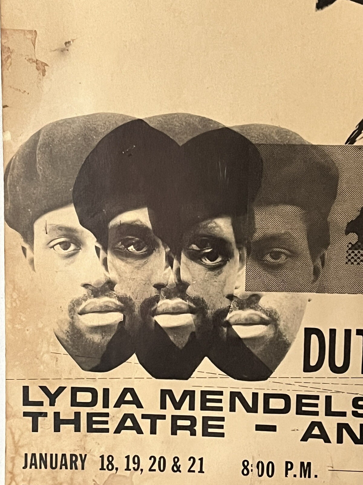 Vintage Rare 1964 LeRoi Jones Amiri Baraka DUTCHMAN U. Of Michigan Flyer Poster