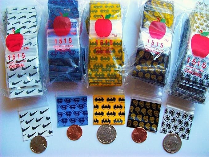 10,000pcs BULK DIME BAGS  1.5" x 1.5" ALL PREMIUM PATTERNS!  10+ STYLES!
