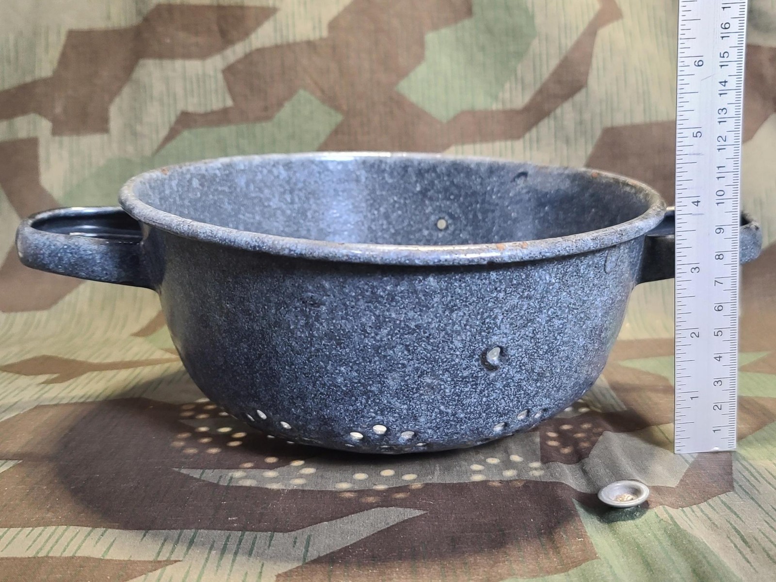 WWII German Helmet Made into a Strainer Stahlhelm Army Wehrmacht Military Pasta