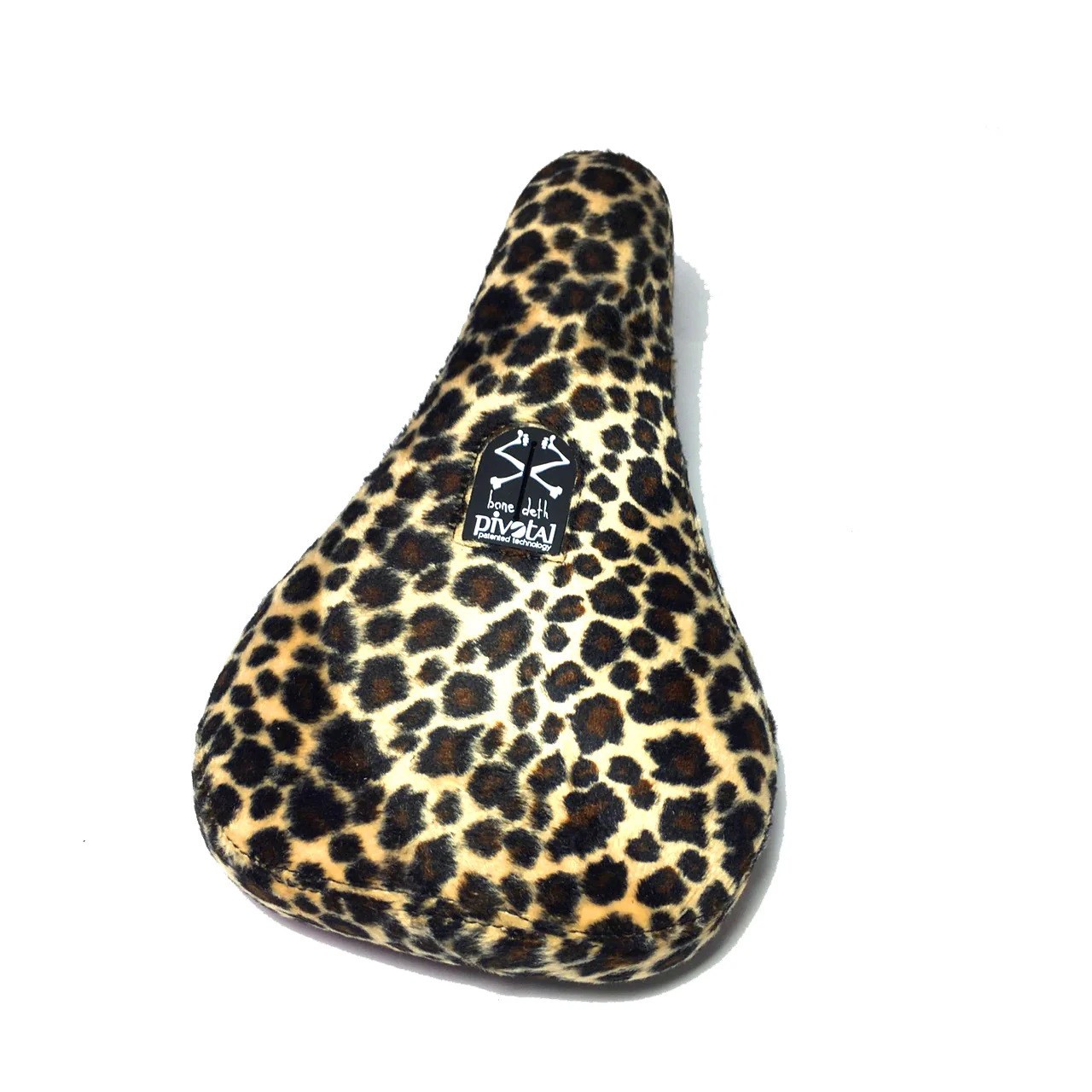 BONE DETH VIBRATOR MID PIVOTAL BMX BIKE SEAT FAUX LEOPARD FUR NEW