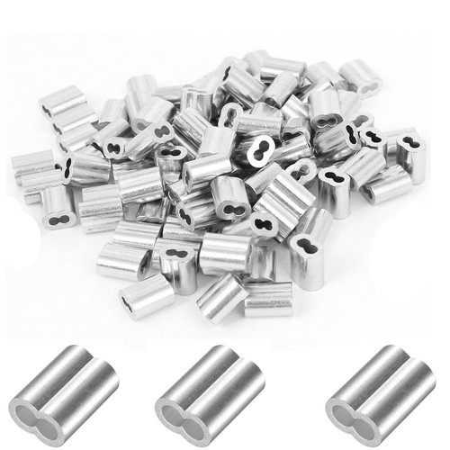 200 Pcs Aluminum Crimping Loop Sleeve 1/16",Cable Crimp Ferrules for Wire...