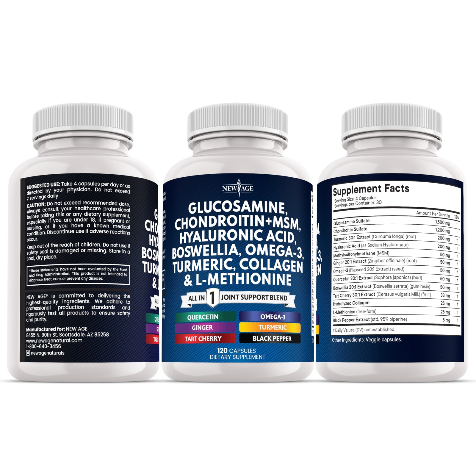 Glucosamine Chondroitin, MSM, Turmeric Curcumin, Collagen, Hyaluronic Acid, Omeg
