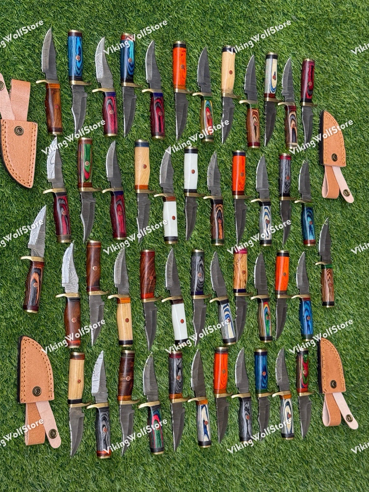 20 Pcs of CUSTOM HANDMADE 6"inch DAMASCUS STEEL CAMPING & HUNTING KNIVE FROM USA