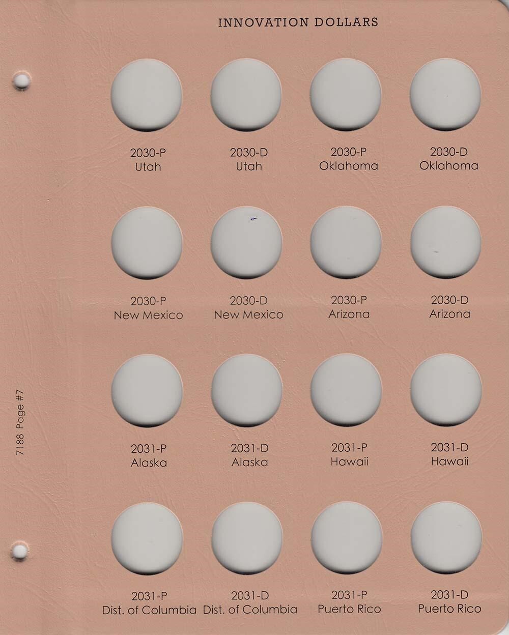 New Dansco Album For Innovation Dollar Coins P&D 2018-2032 Model 7188 Archival
