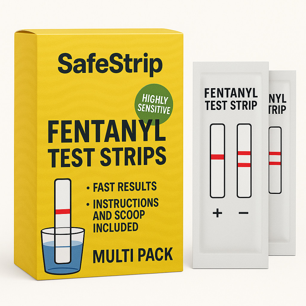 SafeStrip Fentanyl Home Drug Testing Strips - 10 Pack with Scoop - Powder/Liquid