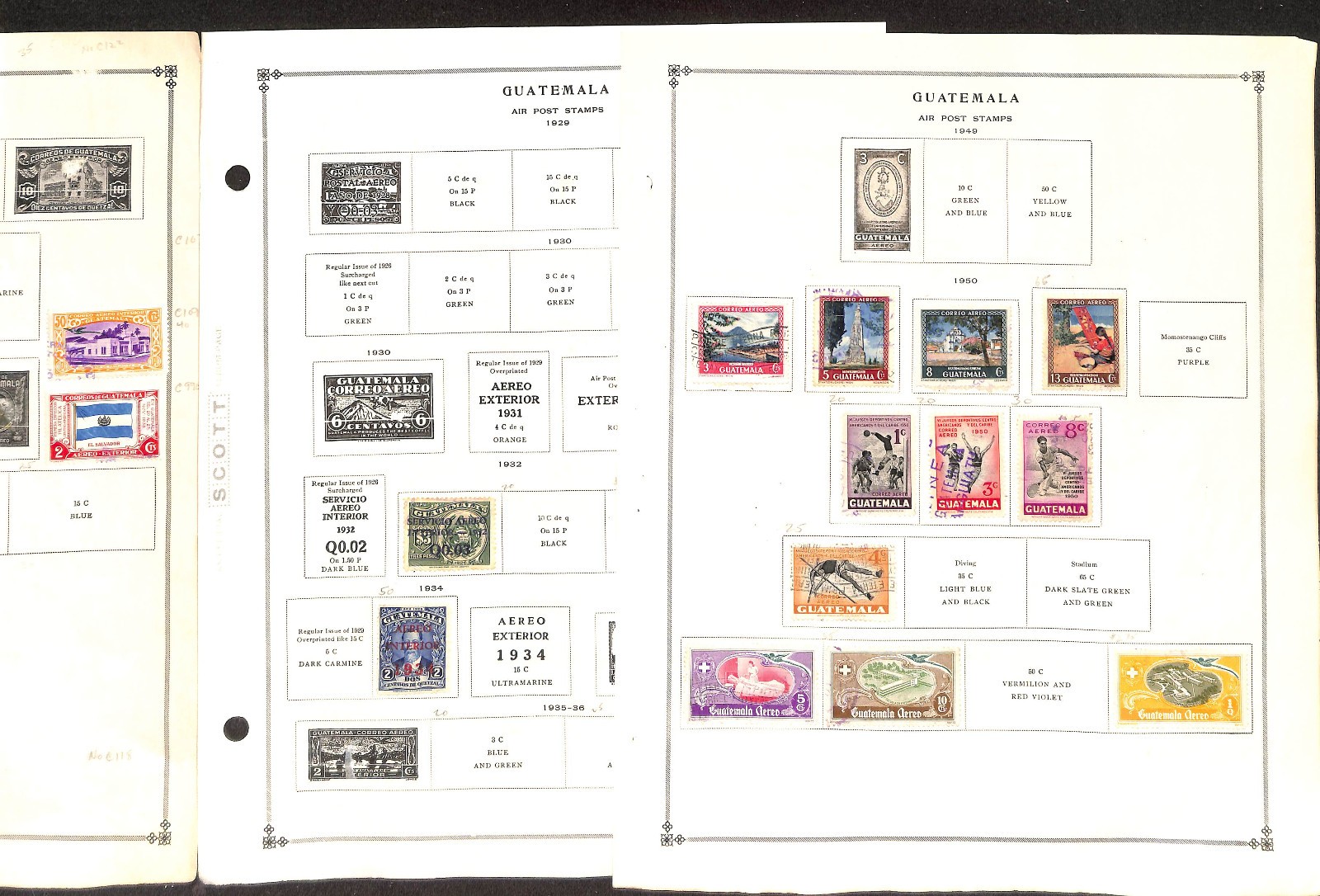 Guatemala Stamp Collection on 50 Scott International Pages, 1871-1976 (BA)
