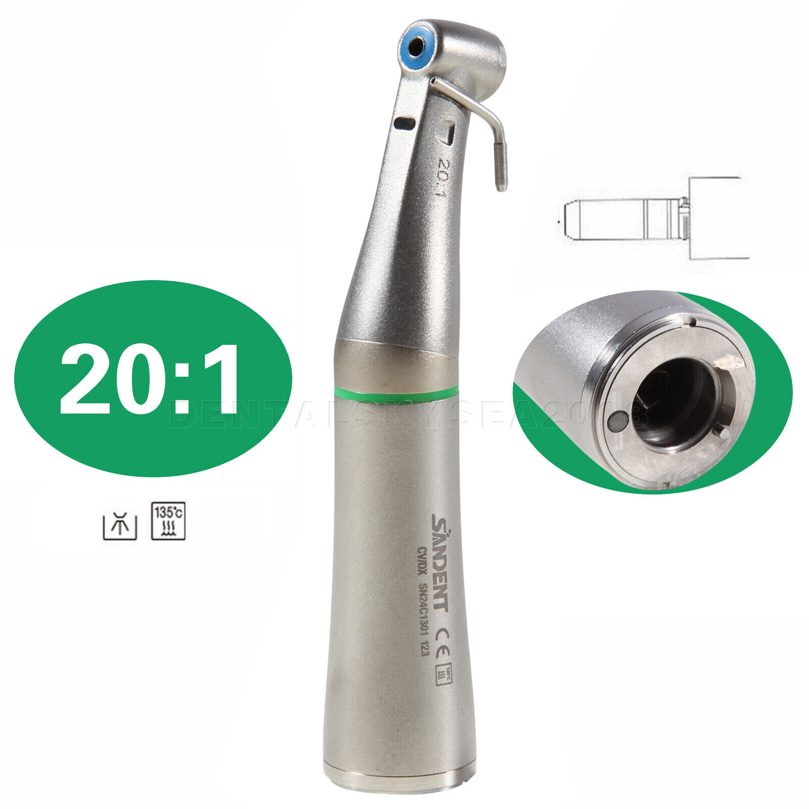 Dental Implant Handpiece 20:1 (LED) Contra Angle Fit NSK Implant Motor