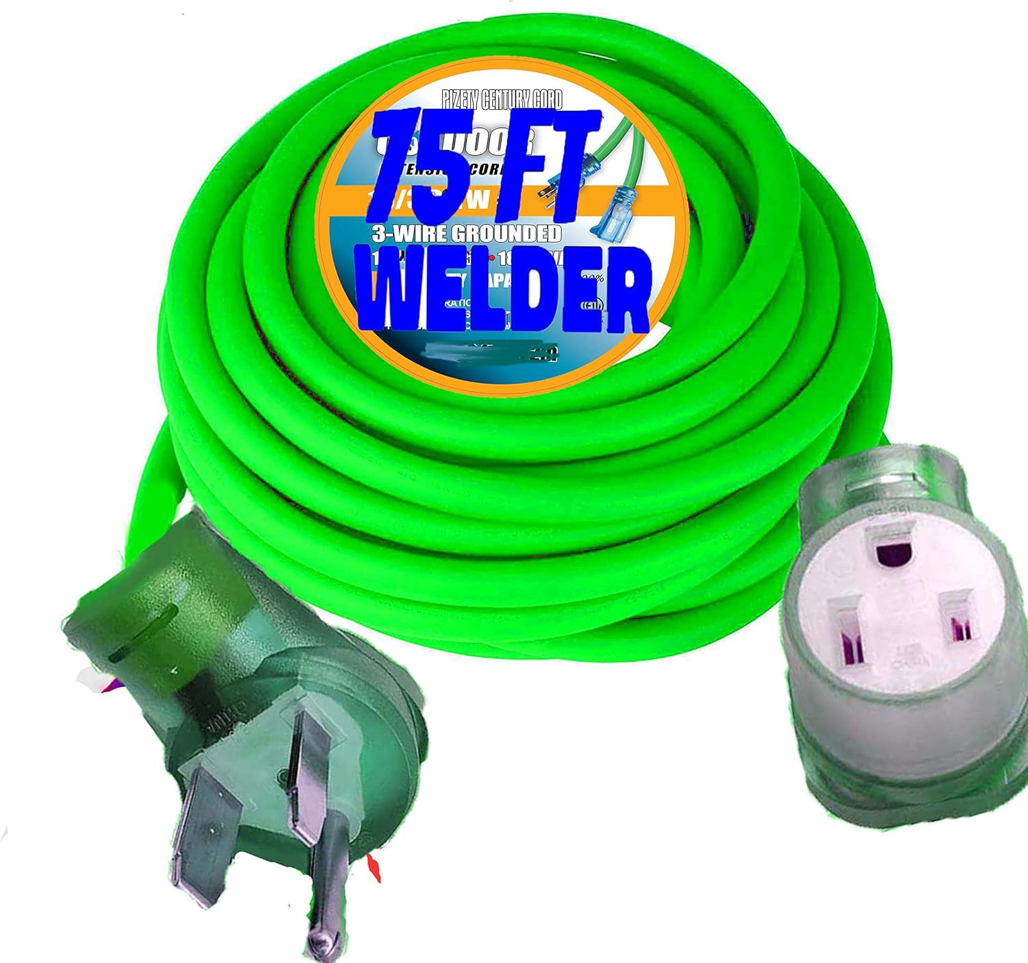 75FT Welder Extension Cord – 50 Amp, 10 Gauge 10/3, NEMA 6-50 Plug, 250V, Heavy