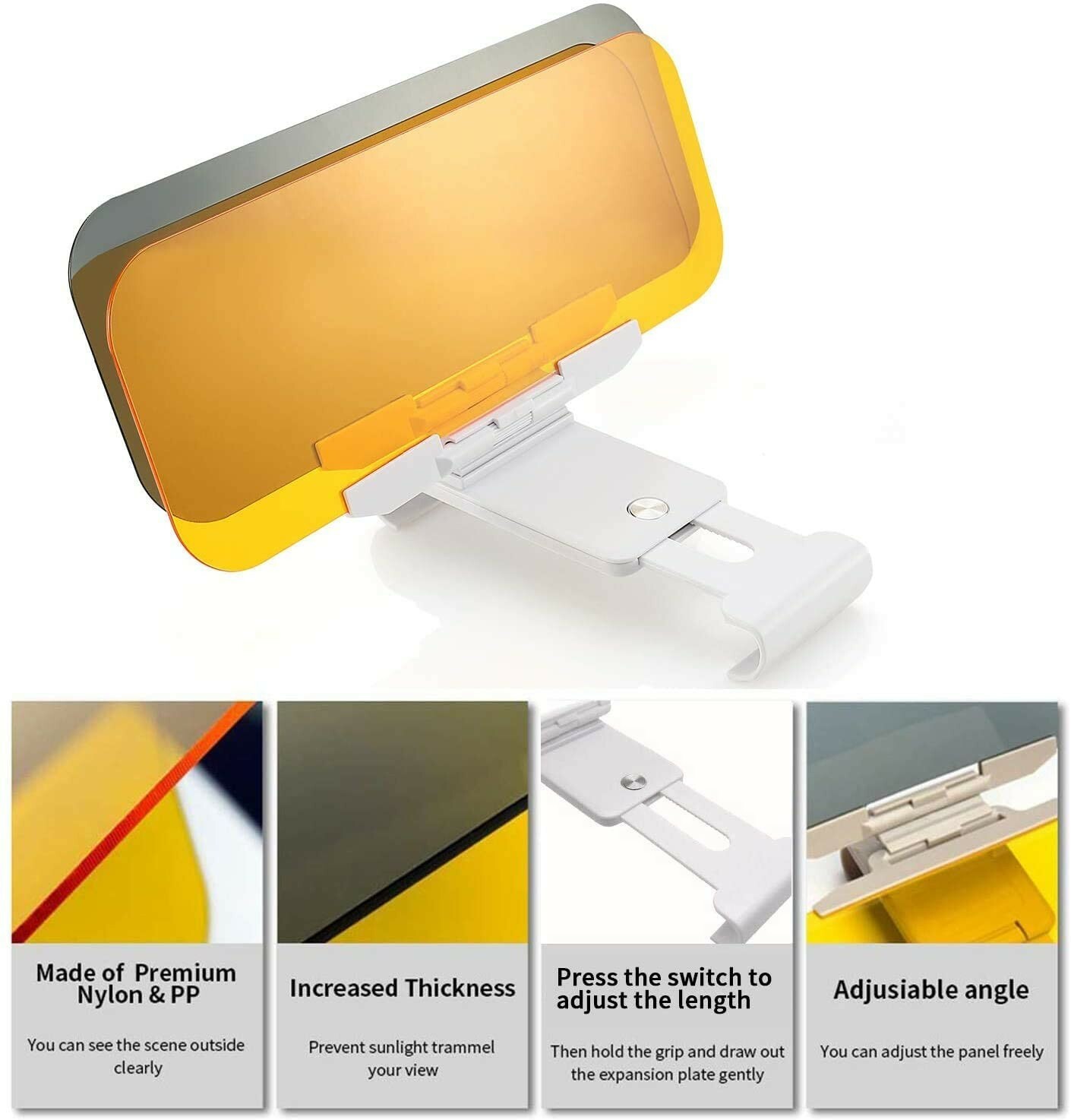 HD Car Sun Visor Extension Car Anti Glare Driving Tac Visor Universal Day Night