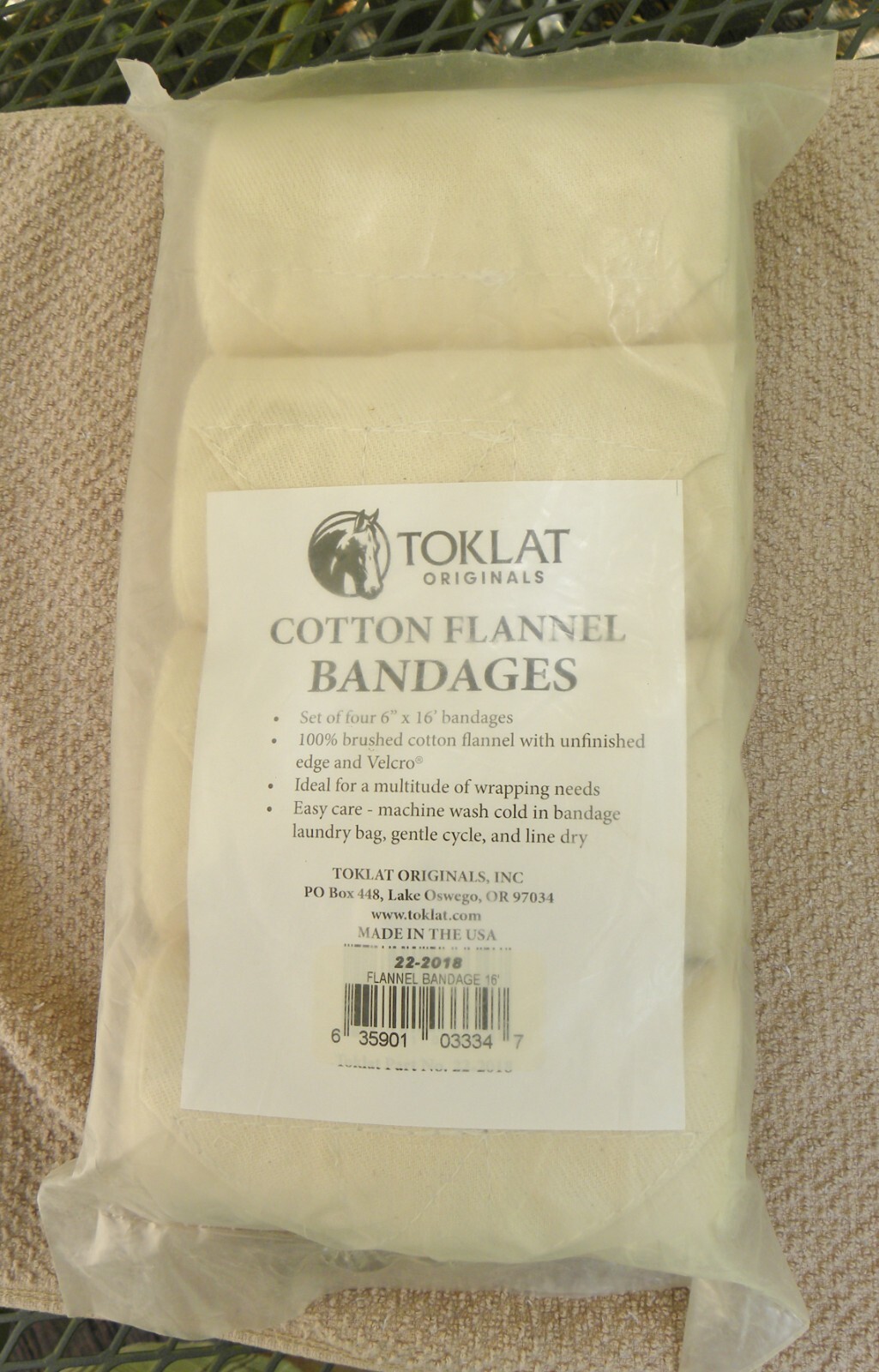 NEW! Quality USA TOKLAT 4 Pack Cotton Flannel Leg Bandages 6" X 16' HTF 4 HORSE