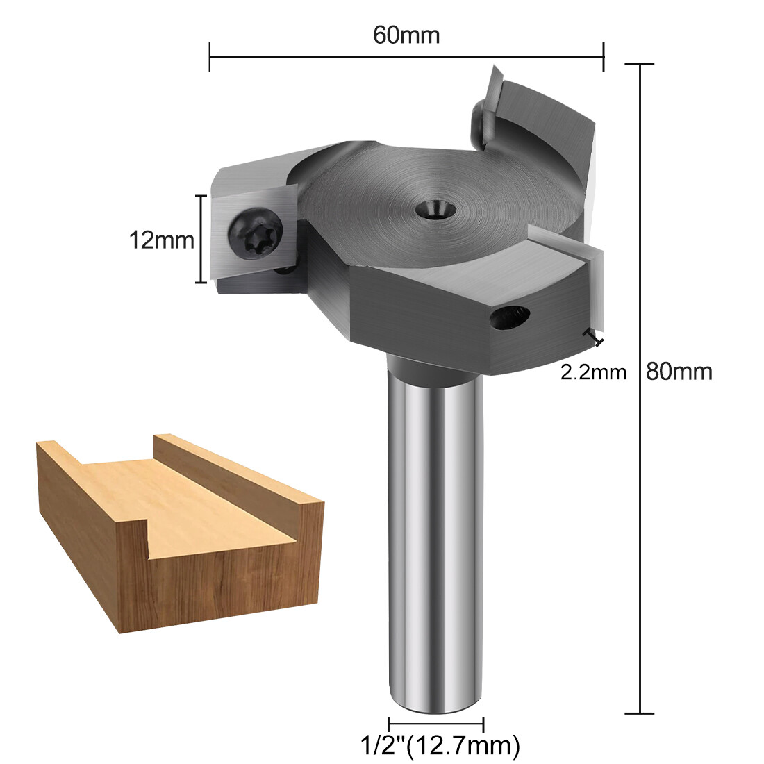 CNC Spoilboard Surfacing Router Bits Slab Flattening Wood Planer 1/2" 1/4"Shank
