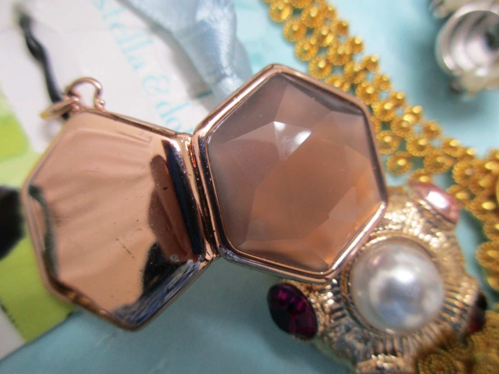 Vtg to Now Lot JEWELRY WEISS C.TRIFARI,925 Swiss Piano+Cameo Locket brooch,ring+