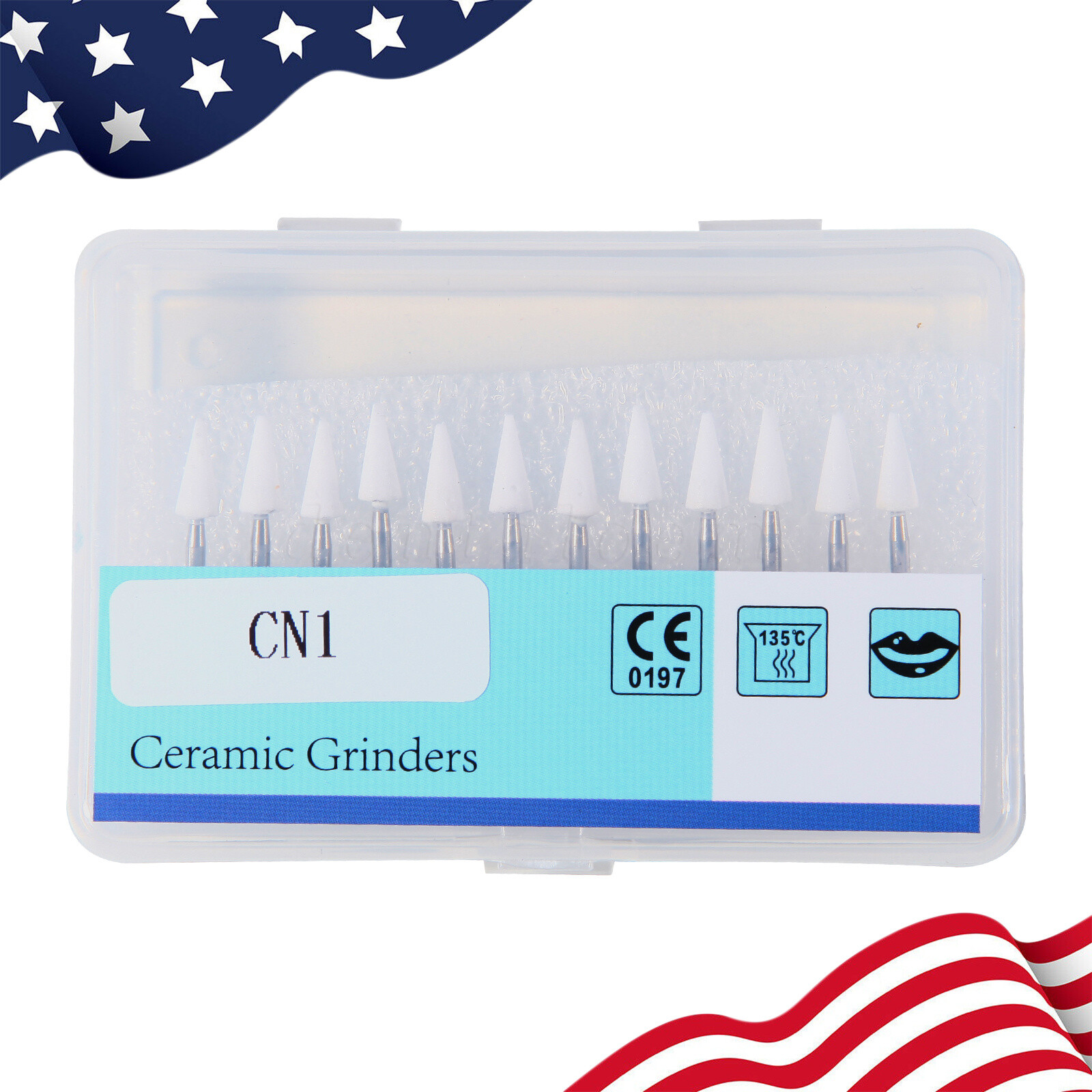 12 pcs Dental Polishing White Stone Polisher Bur FG Coarse/Fine For Finishing