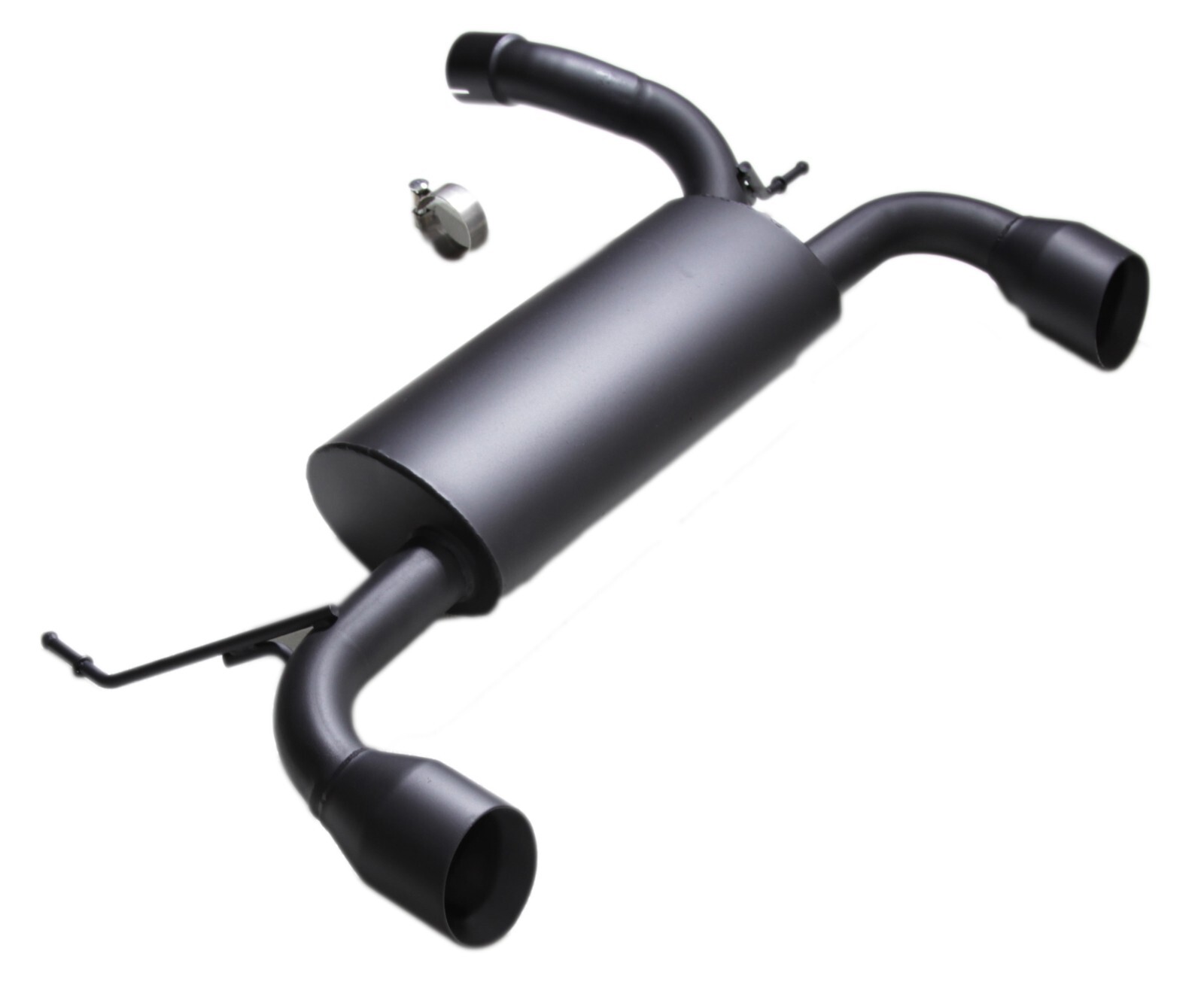 2.5" Matte Black Dual Axle Back Exhaust Muffler For 07-17 Jeep Wrangler JK 2/4DR