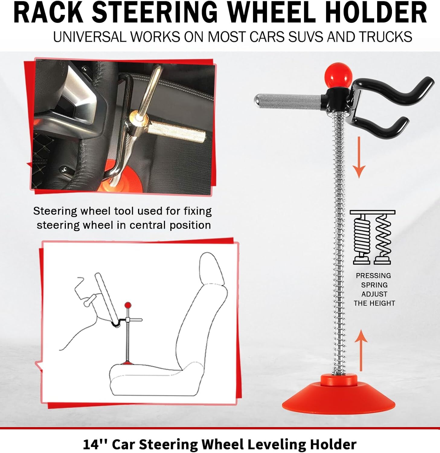 14in Car Alignment Rack Steering Wheel Leveling Holder Stand Alignment Tool