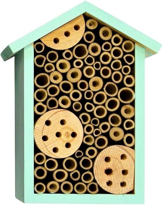 Lot of 6 Blue Nature’s Way Better Garden Pollinator Bug Mason Bee House Wooden
