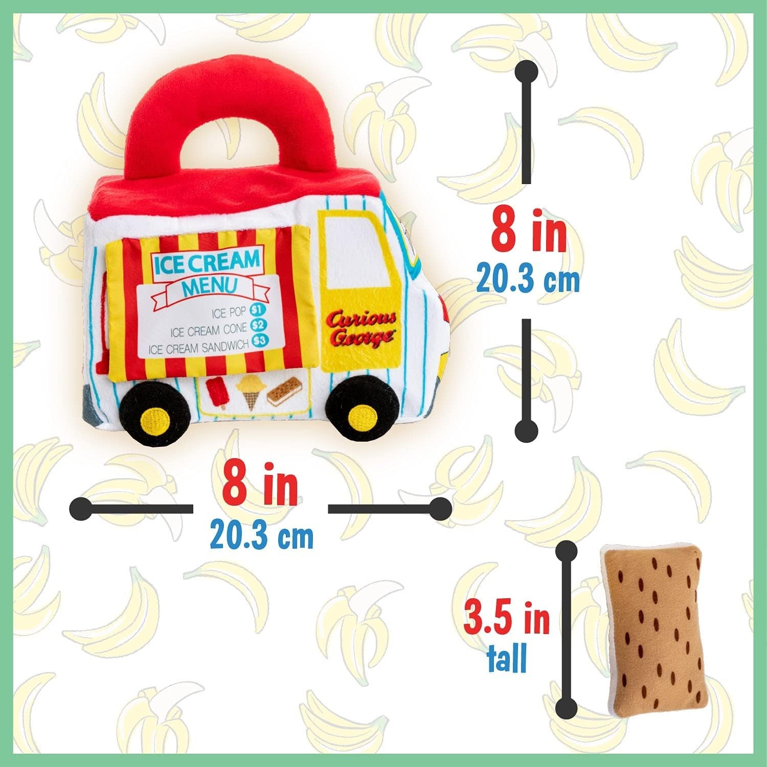 KIDS PREFERRED Curious George Ice Cream Truck Plush Playset -Check Description!