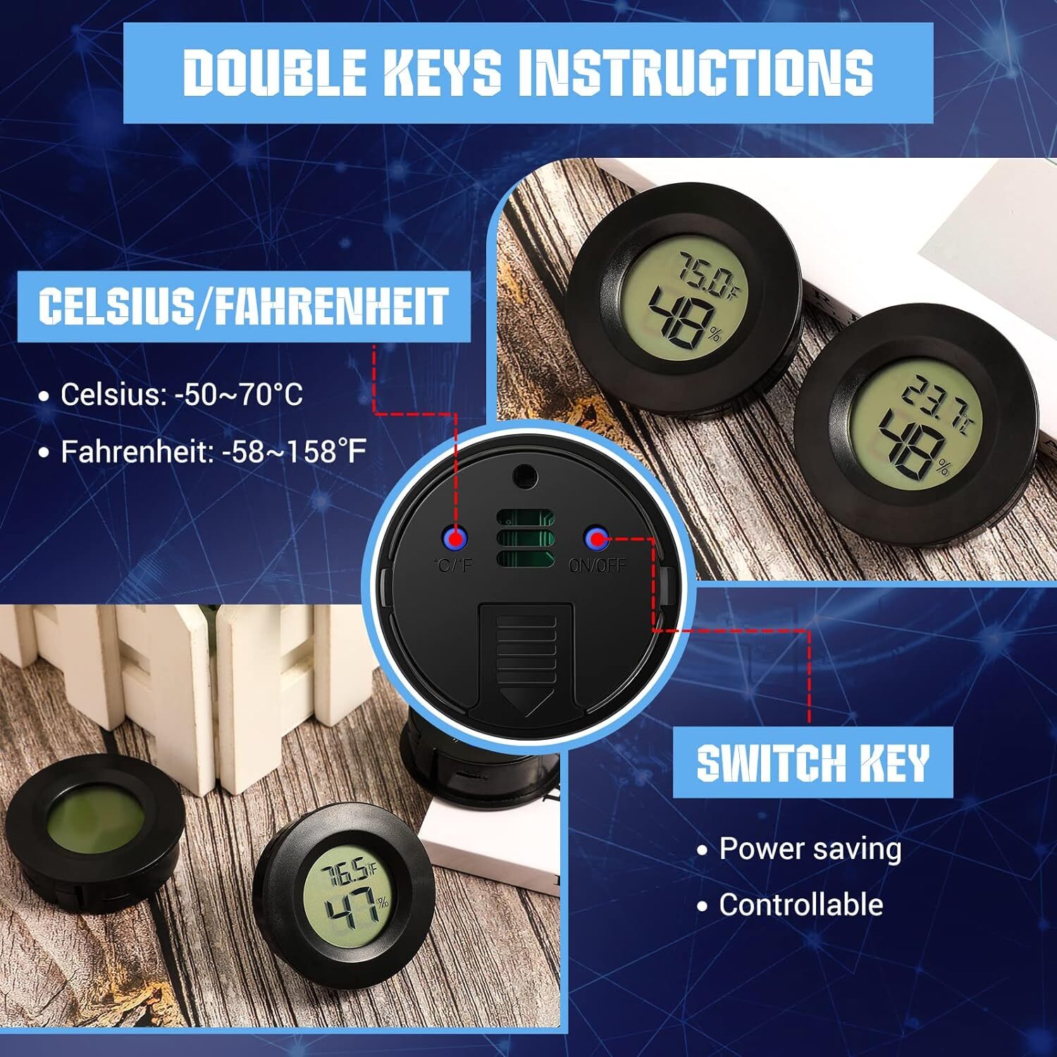 5/10/15/20 Pcs Mini Hygrometer Thermometer Digital Humidity Temperature Gauge