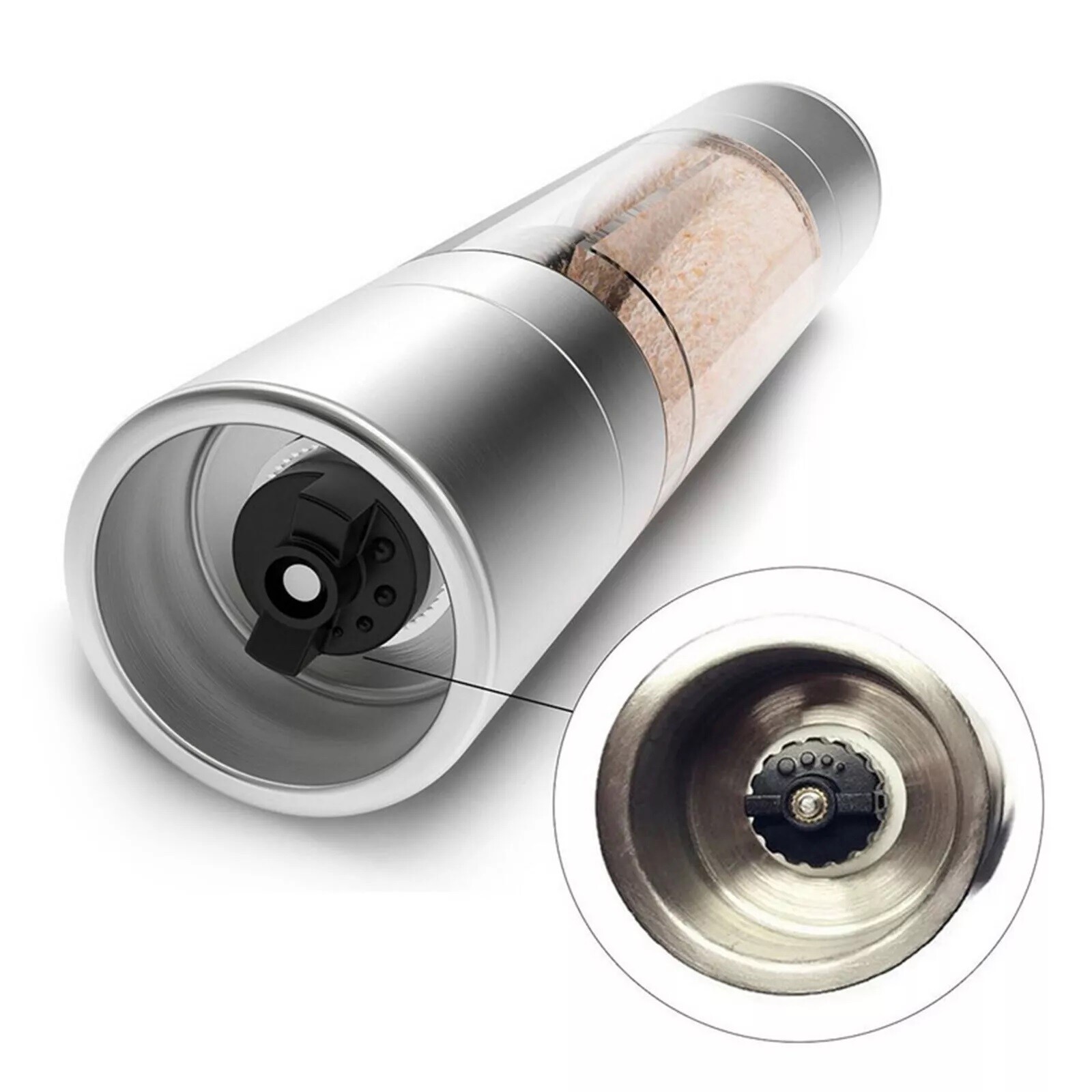 1 pcs Double-head Grinder Pepper Sea Salt Grinder Manual Quick Milling Bottle