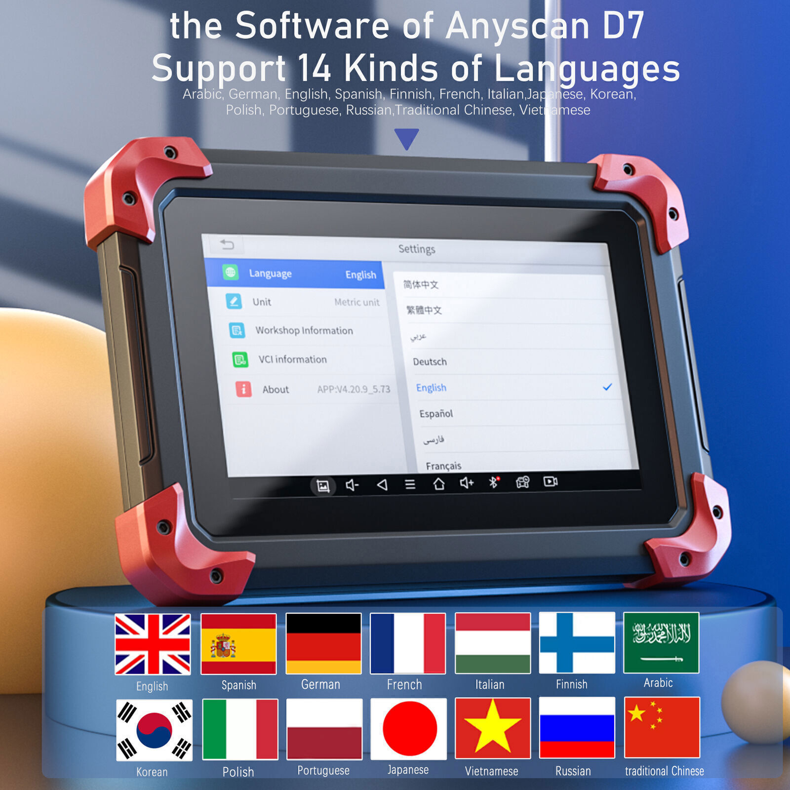 2024 XTOOL D7 OBD2 Full System Auto VIN Diagnostic Scanner Bi-Directional Tool