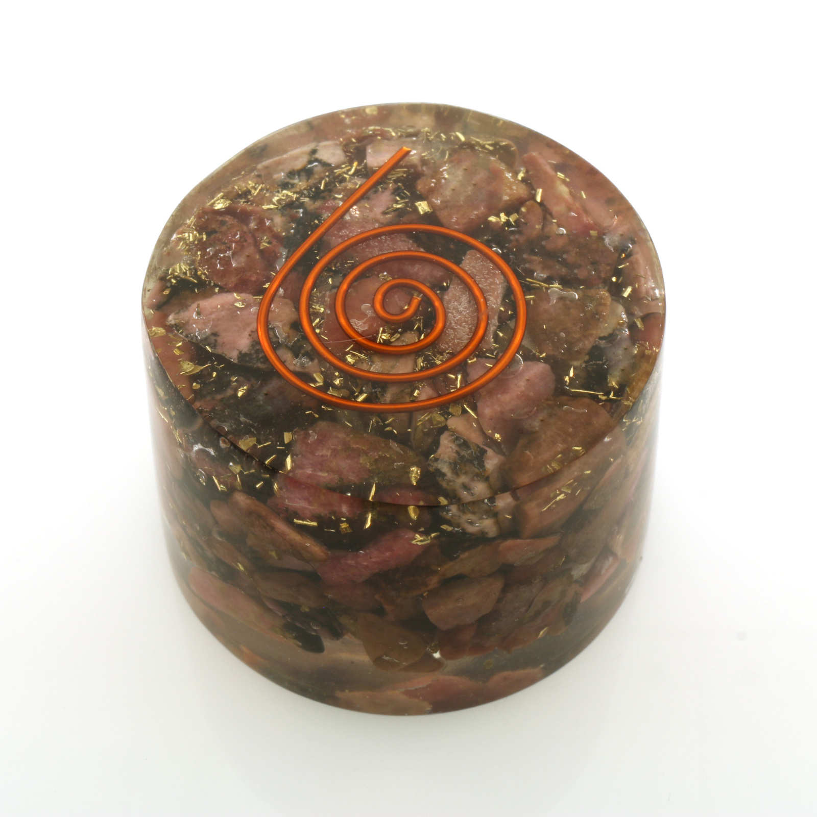 Natural Raw Rhodonite Orgone Tower Buster 1.75 Inch 5g & EMF Protection