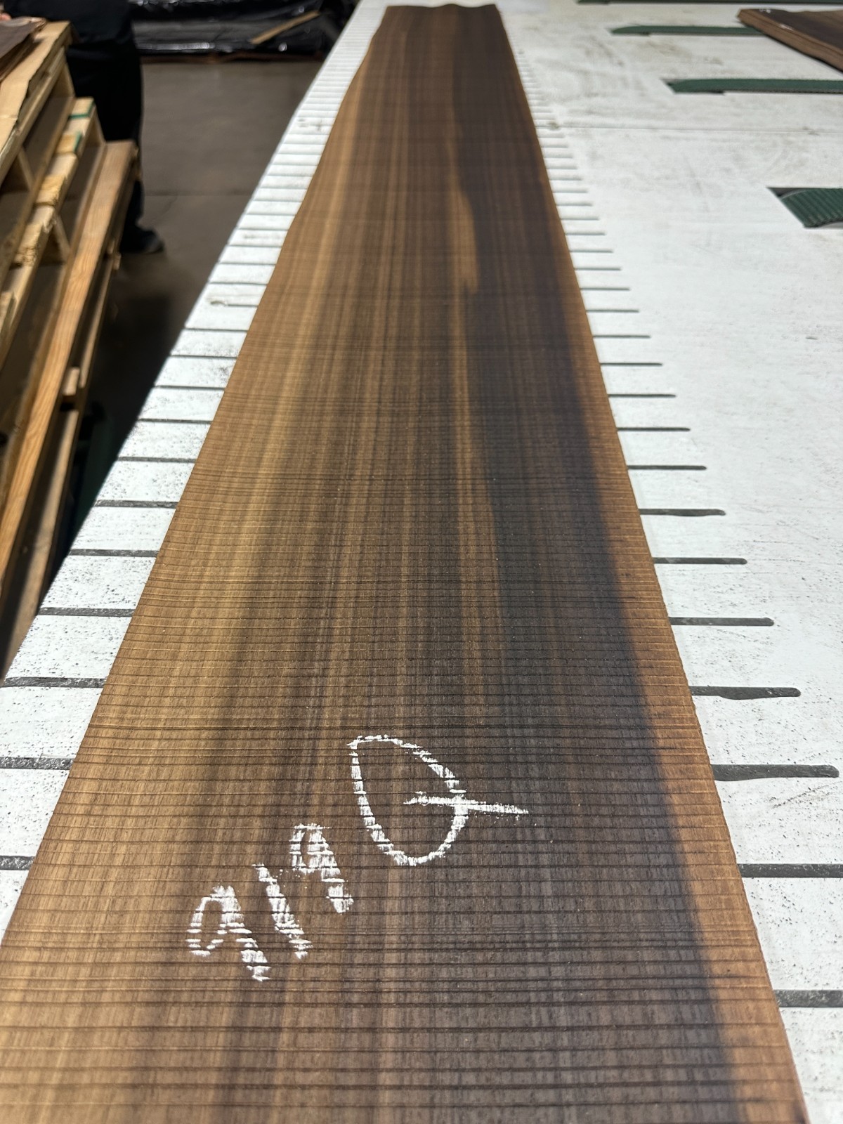 "ROUGH CUT/TEXTURED" Fumed Eucalyptus Raw Wood Veneer 2 sheets 113'' x 10'' 919Q