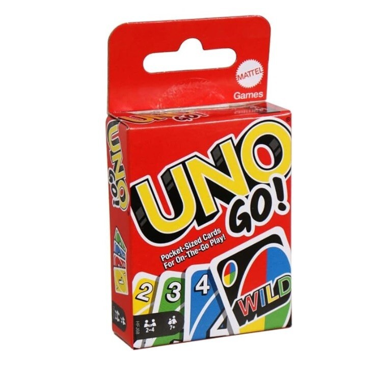 NEW! UNO GO! Card Game for Kids Adults, Fun Mini Pocket-Sized Party Travel Set