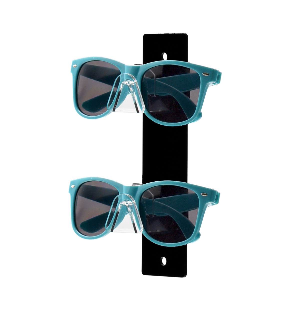 2 Tier Sunglasses Eyeglasses Wall Display Rack with Black Back Glasses Organizer