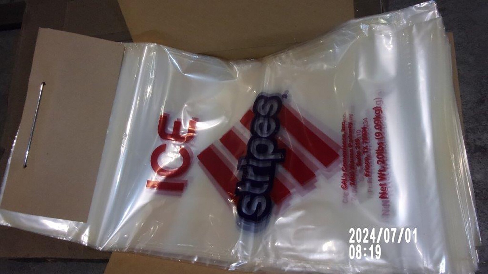 Ice Bags - 20 lb Wire Wicketed - Cal's Stripes - 500 Bags